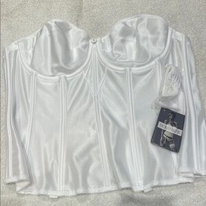 Dominique White Strapless Longline Bustier Corset